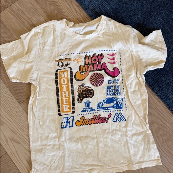 MOTHER Tops - Mother Graphic Tee - Cream